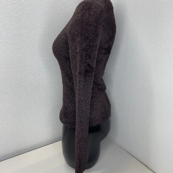 Vince Women's Metallic Eyelash Pullover Sweater Cherry Night Purple Size S - Picture 6 of 8